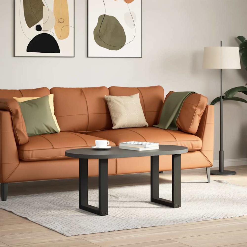 vidaXL Picioare pentru măsuță de cafea în formă de U, 2 buc., negru, 38x(42-43) cm, oțel