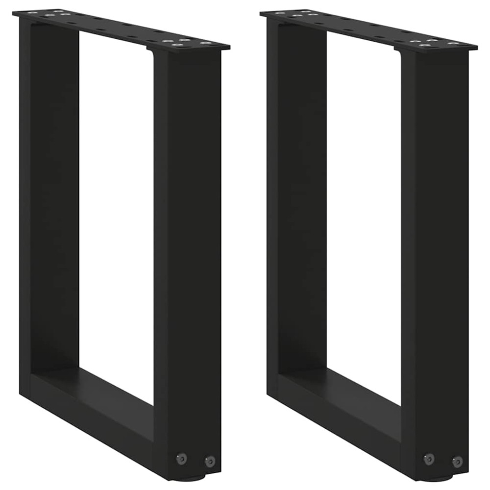 vidaXL Picioare pentru măsuță de cafea în formă de U, 2 buc., negru, 38x(42-43) cm, oțel