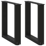 vidaXL Picioare pentru măsuță de cafea în formă de U, 2 buc., negru, 38x(42-43) cm, oțel vidaXL Picioare pentru măsuță de cafea în formă de U, 2 buc., negru, 38x(42-43) cm, oțel