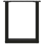 vidaXL Picioare pentru măsuță de cafea în formă de U, 2 buc., negru, 38x(42-43) cm, oțel vidaXL Picioare pentru măsuță de cafea în formă de U, 2 buc., negru, 38x(42-43) cm, oțel
