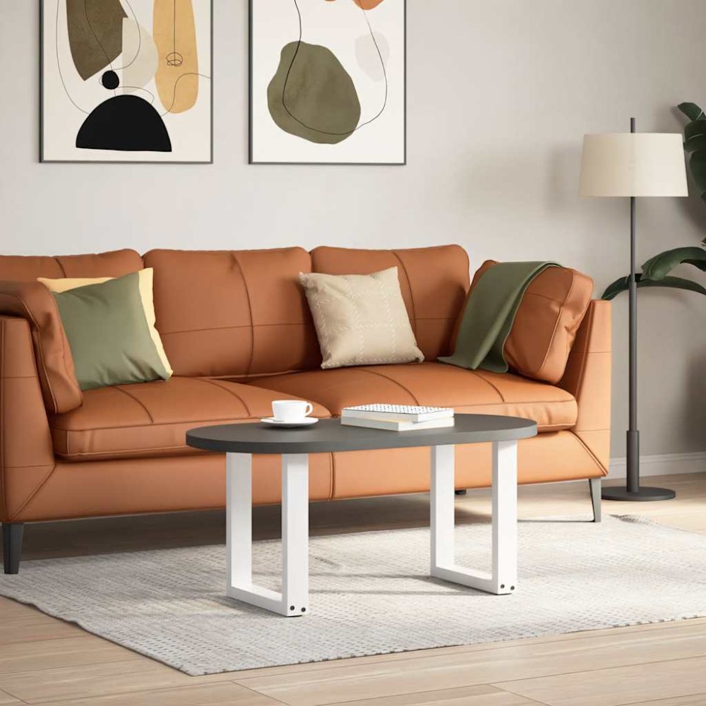 vidaXL Picioare pentru măsuță de cafea în formă de U, 2 buc., alb, 38x(42-43) cm, oțel