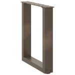 vidaXL Picioare pentru măsuță de cafea în formă de U, 2 buc., oțel natural, 38x(42-43) cm