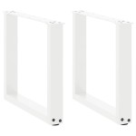 vidaXL Picioare pentru măsuță de cafea în formă de U, 2 buc., alb, 50x(42-43) cm, oțel