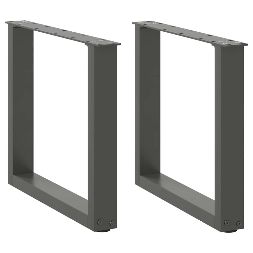 vidaXL Picioare pentru măsuță de cafea în formă de U, 2 buc., antracit, 50x(42-43) cm, oțel