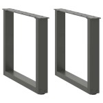 vidaXL Picioare pentru măsuță de cafea în formă de U, 2 buc., antracit, 50x(42-43) cm, oțel
