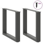 vidaXL Picioare pentru măsuță de cafea în formă de U, 2 buc., antracit, 50x(42-43) cm, oțel