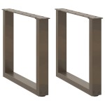 vidaXL Picioare pentru masă de cafea în formă de U, 2 buc., oțel natural, 50x(42-43) cm