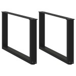 vidaXL Picioare pentru măsuță de cafea în formă de U, 2 buc., negru, 60x(42-43) cm, oțel