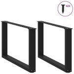 vidaXL Picioare pentru măsuță de cafea în formă de U, 2 buc., negru, 60x(42-43) cm, oțel
