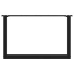 vidaXL Picioare pentru măsuță de cafea în formă de U, 2 buc., negru, 60x(42-43) cm, oțel