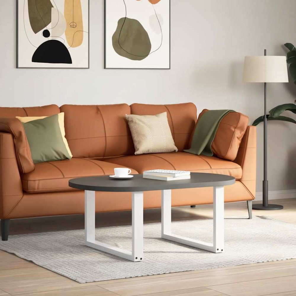 vidaXL Picioare pentru măsuță de cafea în formă de U, 2 buc., alb, 60 x (42-43) cm, oțel
