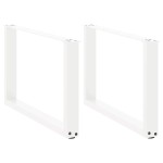 vidaXL Picioare pentru măsuță de cafea în formă de U, 2 buc., alb, 60 x (42-43) cm, oțel