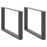 vidaXL Picioare pentru măsuță de cafea în formă de U, 2 buc., antracit, 60x(42-43) cm, oțel vidaXL Picioare pentru măsuță de cafea în formă de U, 2 buc., antracit, 60x(42-43) cm, oțel