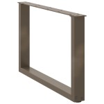 vidaXL Picioare pentru măsuță de cafea în formă de U, 2 buc., oțel natural, 60 x (42-43) cm