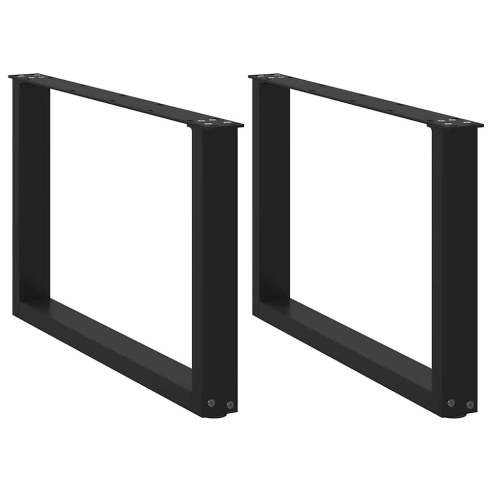 vidaXL Picioare pentru măsuță de cafea în formă de U, 2 buc., negru, 70x(42-43) cm, oțel