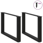 vidaXL Picioare pentru măsuță de cafea în formă de U, 2 buc., negru, 70x(42-43) cm, oțel vidaXL Picioare pentru măsuță de cafea în formă de U, 2 buc., negru, 70x(42-43) cm, oțel