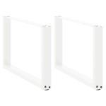 vidaXL Picioare pentru măsuță de cafea în formă de U, 2 buc., alb, 70x(42-43) cm, oțel