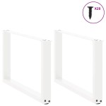 vidaXL Picioare pentru măsuță de cafea în formă de U, 2 buc., alb, 70x(42-43) cm, oțel