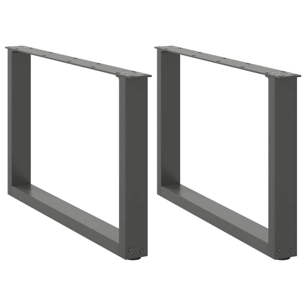 vidaXL Picioare pentru măsuță de cafea în formă de U, 2 buc., antracit, 70x(42-43) cm, oțel