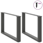 vidaXL Picioare pentru măsuță de cafea în formă de U, 2 buc., antracit, 70x(42-43) cm, oțel vidaXL Picioare pentru măsuță de cafea în formă de U, 2 buc., antracit, 70x(42-43) cm, oțel