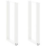 vidaXL Picioare de masă consolă în formă de U, 2 buc., alb, 28x(72-73) cm, oțel