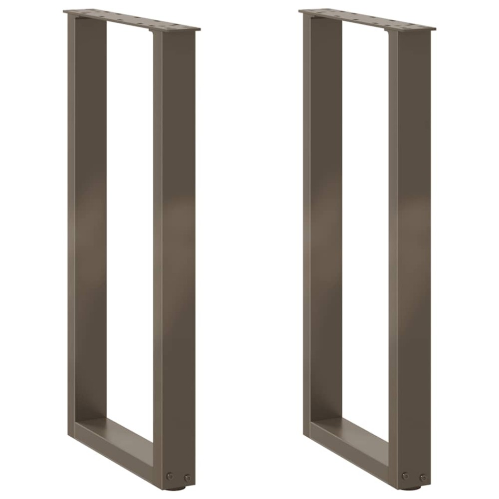 vidaXL Picioare de masă consolă în formă de U, 2 buc., oțel natural, 28x(72-73) cm