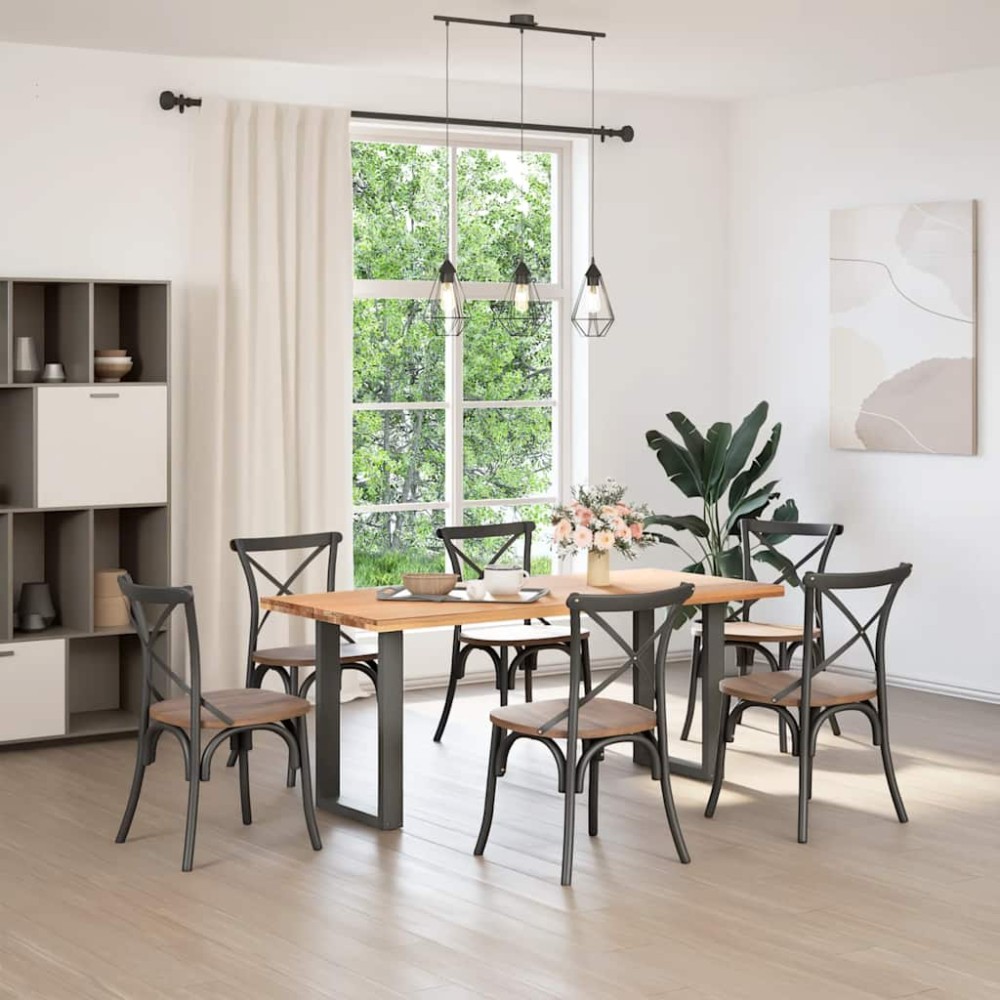 vidaXL Picioare de masă în formă de U, 2 buc., antracit, 50x(72-73) cm, oțel