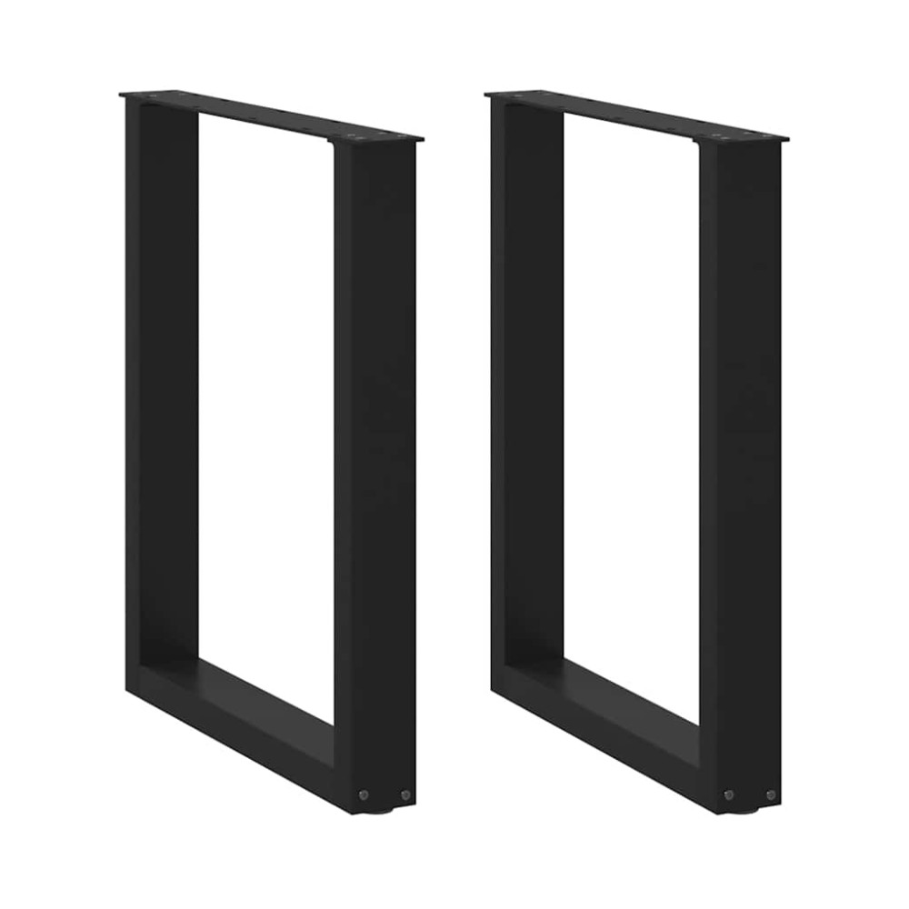 vidaXL Picioare de masă în formă de U, 2 buc., negru, 60x(72-73) cm, oțel