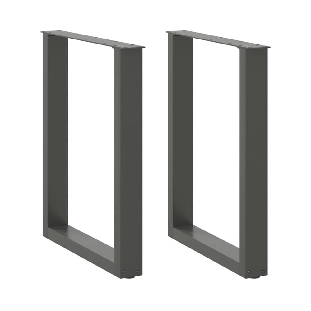 vidaXL Picioare de masă în formă de U, 2 buc., antracit, 60x(72-73) cm, oțel