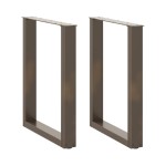 vidaXL Picioare de masă în formă de U, 2 buc., oțel natural, 60 x (72-73) cm