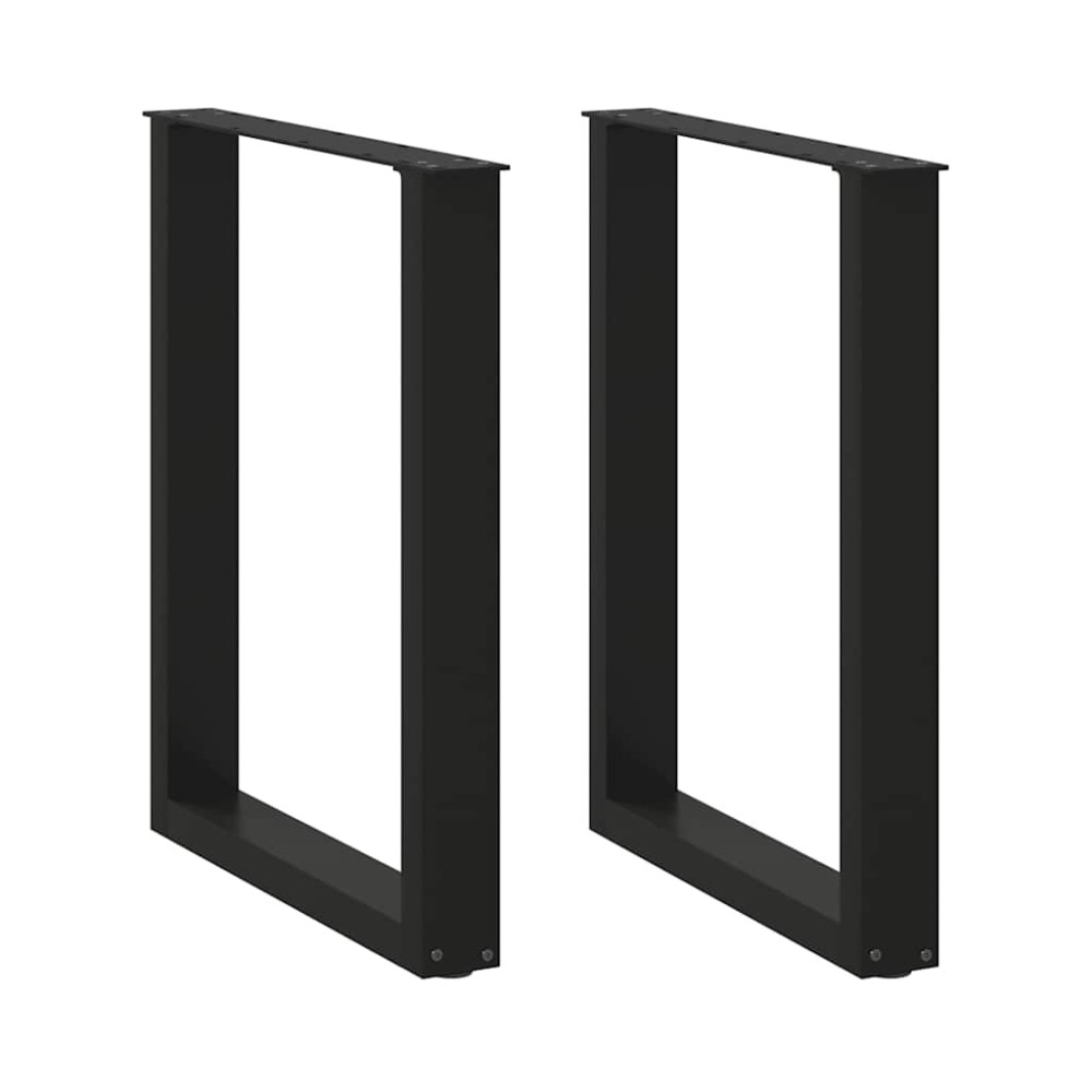 vidaXL Picioare de masă în formă de U, 2 buc., negru, 70x(72-73) cm, oțel