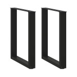vidaXL Picioare de masă în formă de U, 2 buc., negru, 70x(72-73) cm, oțel vidaXL Picioare de masă în formă de U, 2 buc., negru, 70x(72-73) cm, oțel