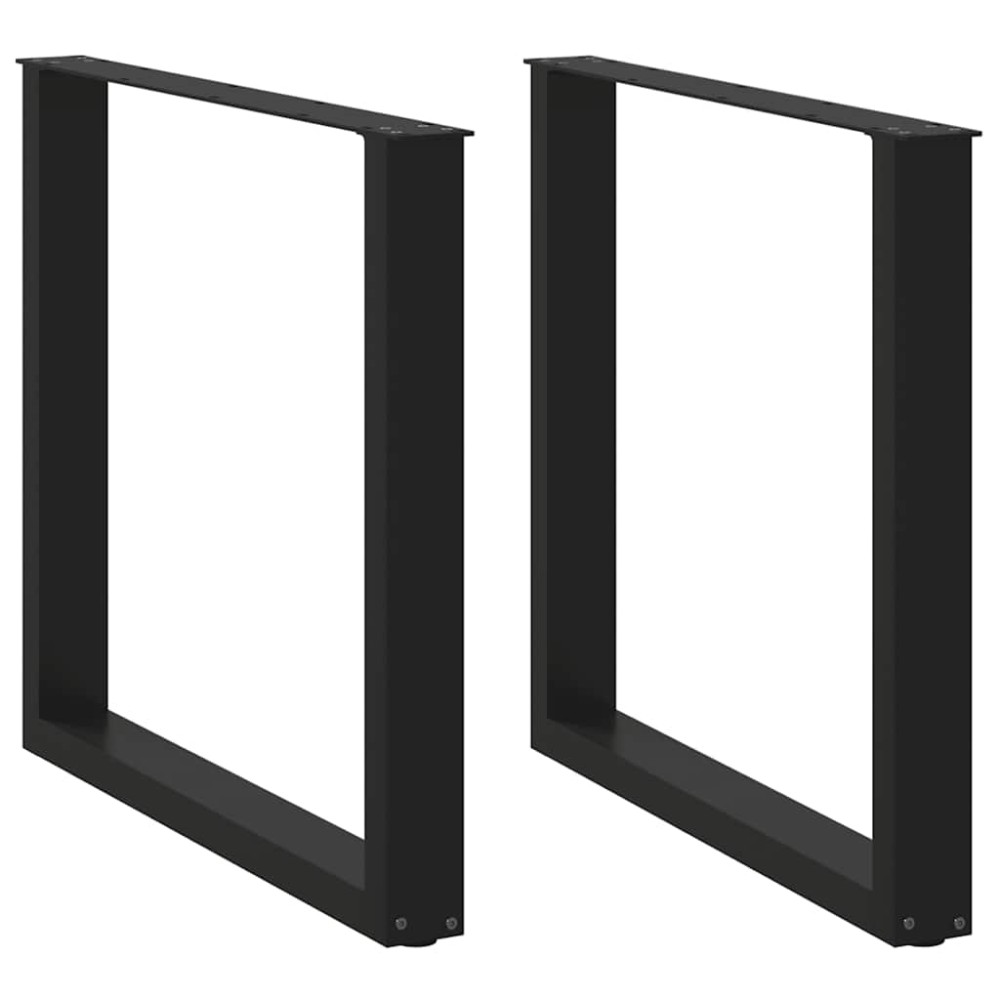 vidaXL Picioare de masă în formă de U, 2 buc., negru, 80x(72-73) cm, oțel