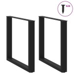 vidaXL Picioare de masă în formă de U, 2 buc., negru, 80x(72-73) cm, oțel vidaXL Picioare de masă în formă de U, 2 buc., negru, 80x(72-73) cm, oțel