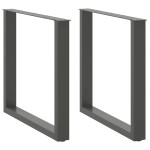 vidaXL Picioare de masă în formă de U, 2 buc., antracit, 80x(72-73) cm, oțel