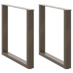 vidaXL Picioare de masă în formă de U, 2 buc., oțel natural, 80x(72-73) cm vidaXL Picioare de masă în formă de U, 2 buc., oțel natural, 80x(72-73) cm