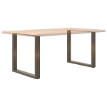 vidaXL Picioare de masă în formă de U, 2 buc., oțel natural, 80x(72-73) cm vidaXL Picioare de masă în formă de U, 2 buc., oțel natural, 80x(72-73) cm