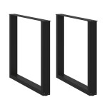 vidaXL Picioare de masă în formă de U, 2 buc., negru, 90x(72-73) cm, oțel vidaXL Picioare de masă în formă de U, 2 buc., negru, 90x(72-73) cm, oțel
