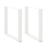 vidaXL Picioare de masă în formă de U, 2 buc., alb, 90x(72-73) cm, oțel