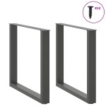 vidaXL Picioare de masă în formă de U, 2 buc., antracit, 90x(72-73) cm, oțel vidaXL Picioare de masă în formă de U, 2 buc., antracit, 90x(72-73) cm, oțel