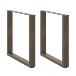 vidaXL Picioare de masă în formă de U, 2 buc., oțel natural, 90x(72-73) cm