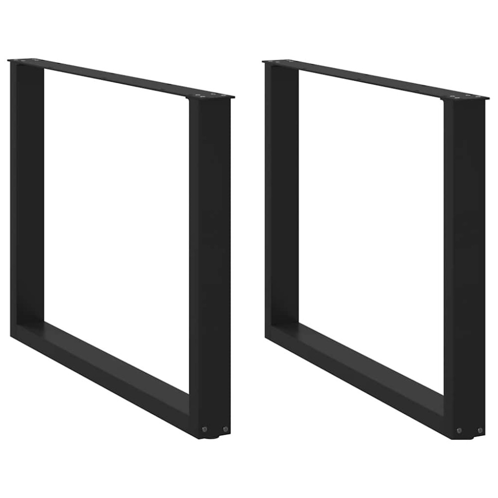 vidaXL Picioare de masă în formă de U, 2 buc., negru, 100x(72-73) cm, oțel
