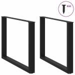 vidaXL Picioare de masă în formă de U, 2 buc., negru, 100x(72-73) cm, oțel