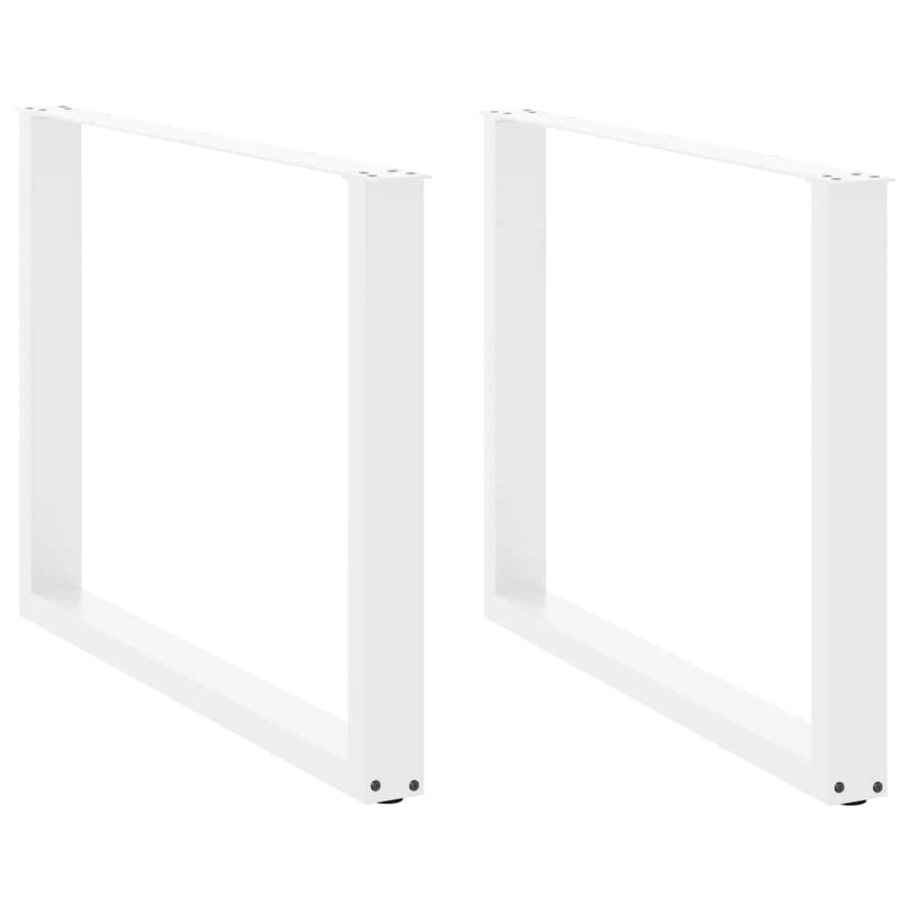 vidaXL Picioare de masă în formă de U, 2 buc., alb, 100 x (72-73) cm, oțel