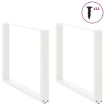 vidaXL Picioare de masă în formă de U, 2 buc., alb, 100 x (72-73) cm, oțel vidaXL Picioare de masă în formă de U, 2 buc., alb, 100 x (72-73) cm, oțel