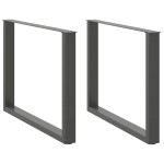 vidaXL Picioare de masă în formă de U, 2 buc., antracit, 100x(72-73) cm, oțel vidaXL Picioare de masă în formă de U, 2 buc., antracit, 100x(72-73) cm, oțel
