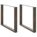 vidaXL Picioare de masă în formă de U, 2 buc., oțel natural, 100 x (72-73) cm
