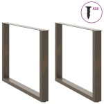 vidaXL Picioare de masă în formă de U, 2 buc., oțel natural, 100 x (72-73) cm