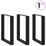 vidaXL Picioare de masă în formă de U, 3 buc., negru, 70x(72-73) cm, oțel vidaXL Picioare de masă în formă de U, 3 buc., negru, 70x(72-73) cm, oțel