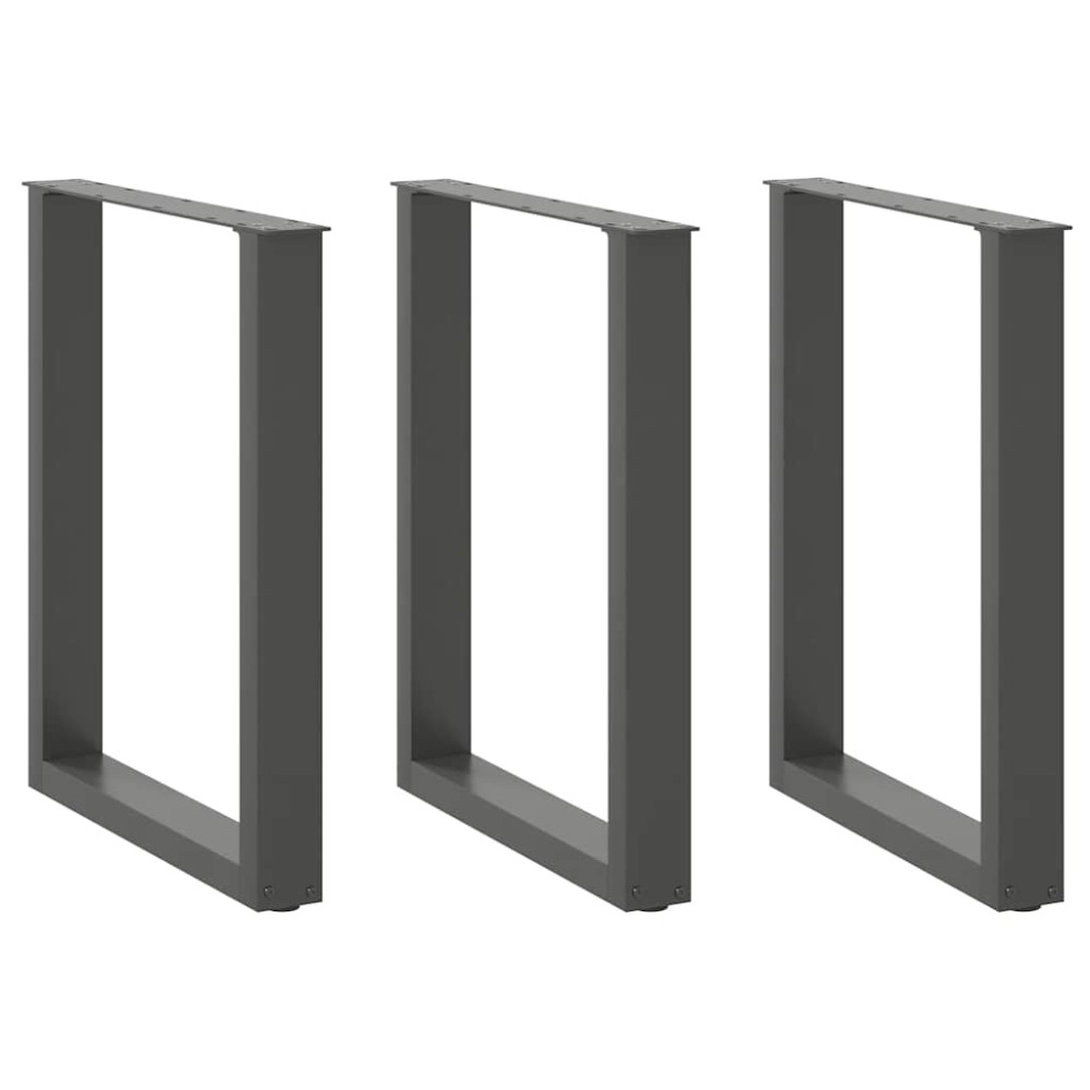 vidaXL Picioare de masă în formă de U, 3 buc., antracit, 70x(72-73) cm, oțel